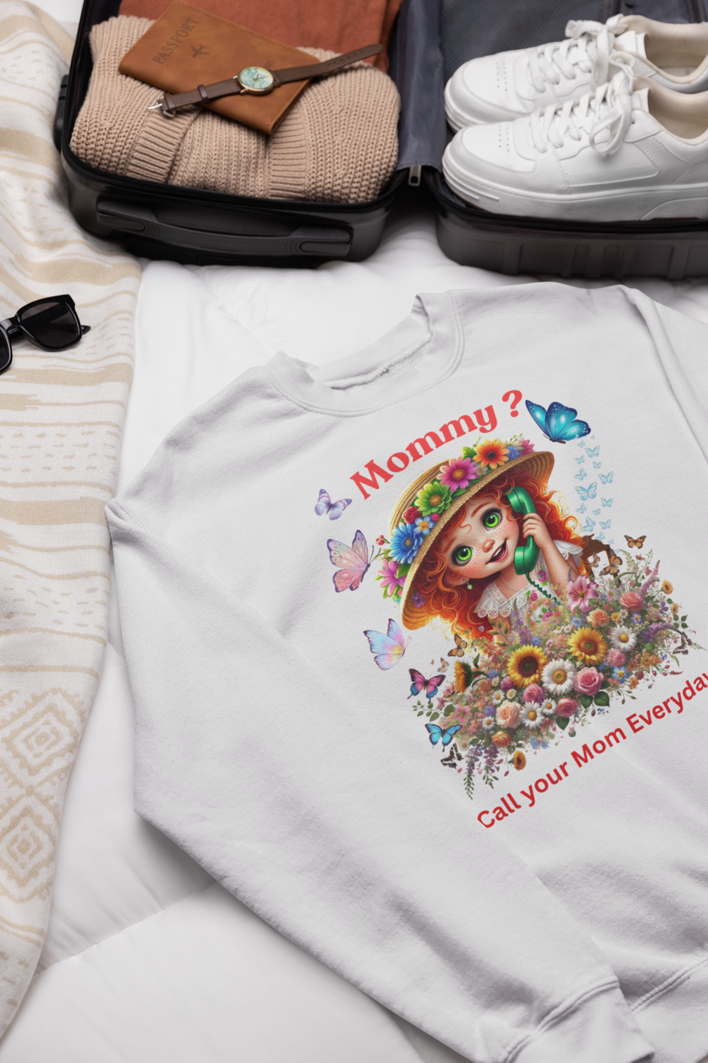 Mommy? Youth Crewneck Sweatshirt - Call Your Mom Everyday!