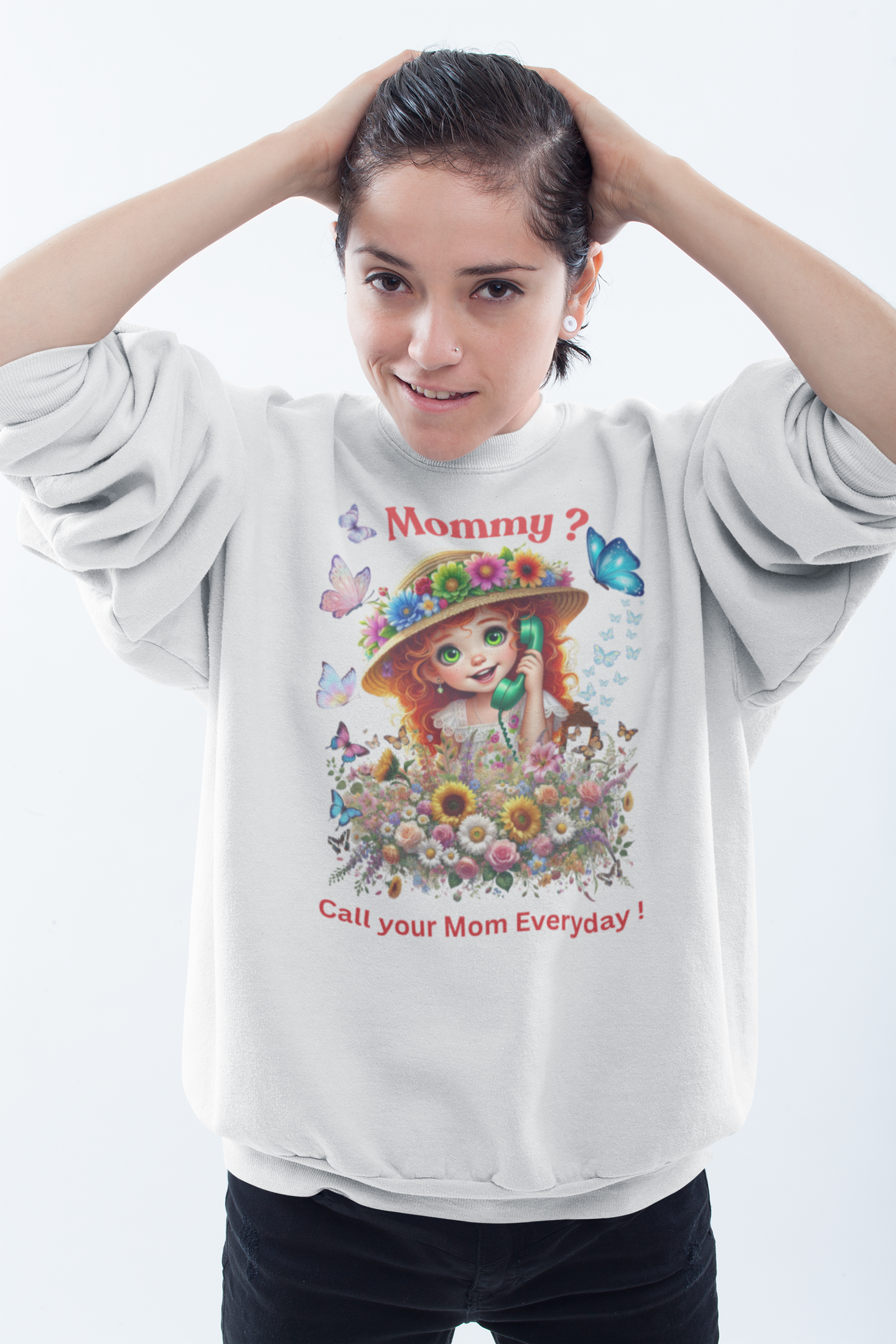 Mommy? Youth Crewneck Sweatshirt - Call Your Mom Everyday!