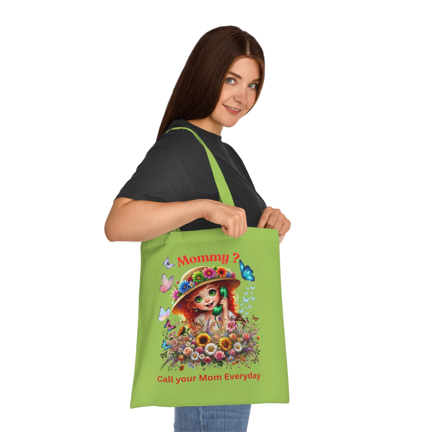 Cute Cotton Tote Bag - 'Call Your Mom Everyday'